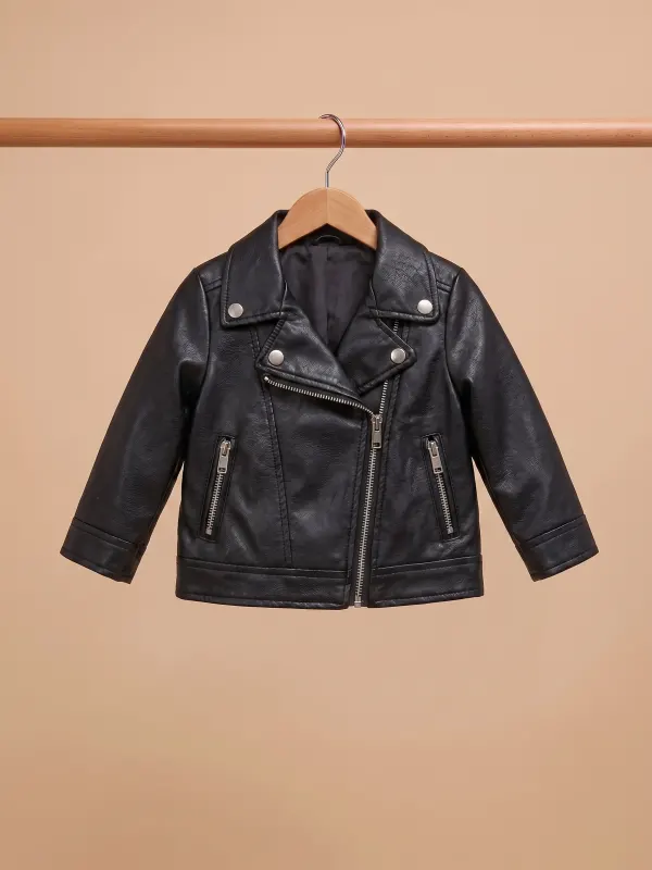 Veste cuire noir — 6-9 mois et 18-24 mois · Bébé et enfant, dressing du studio de Julie Dugardin Photographe