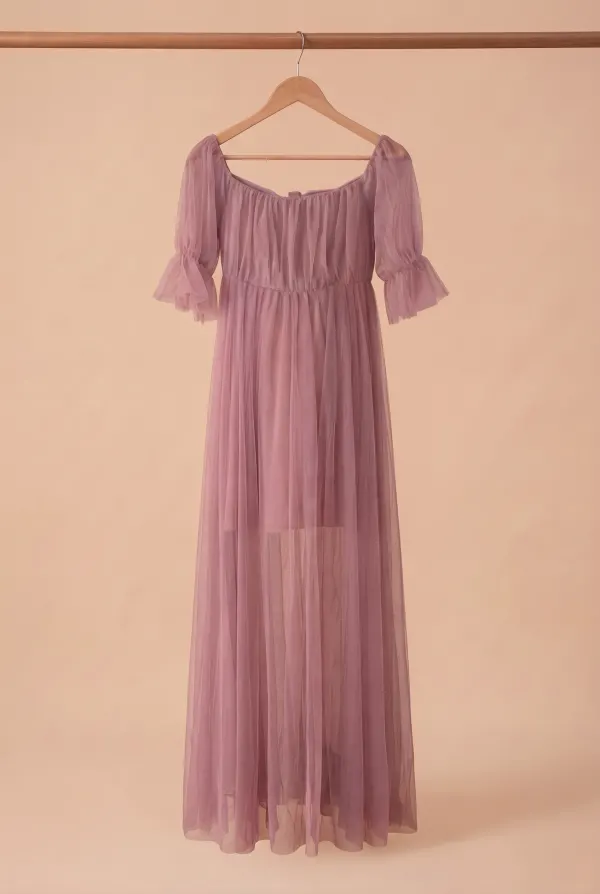 Robe grossesse violete · Grossesse, dressing du studio de Julie Dugardin Photographe
